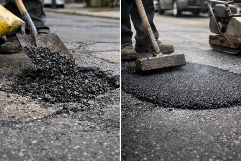 Cold Patch vs Hot Tarmac Pothole Repair in the UK