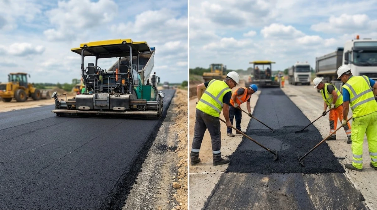 Machine Lay vs Hand Lay Tarmac Surfacing