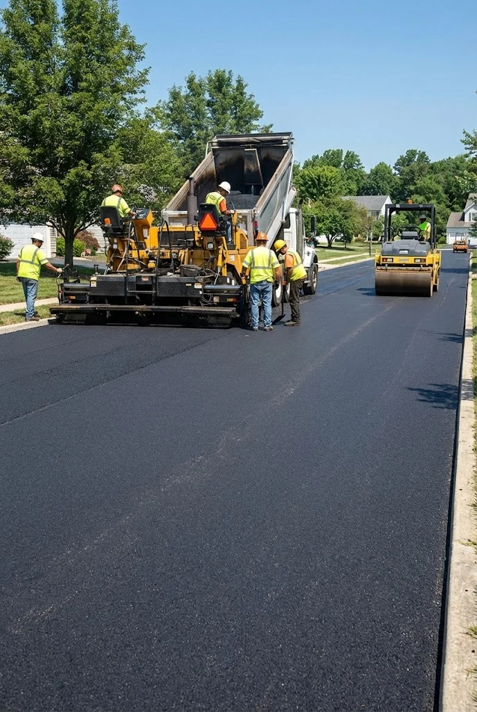 Tarmac laying machinery process