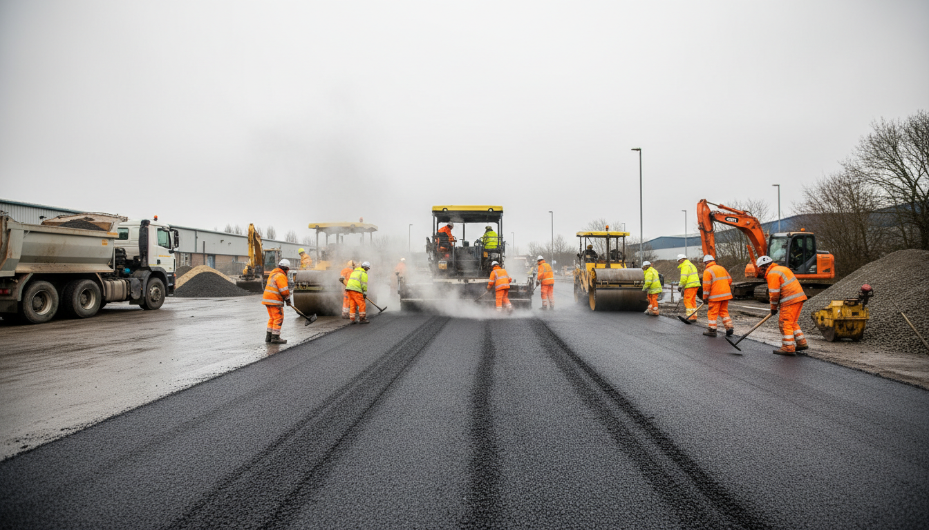 winter road surfacing UK