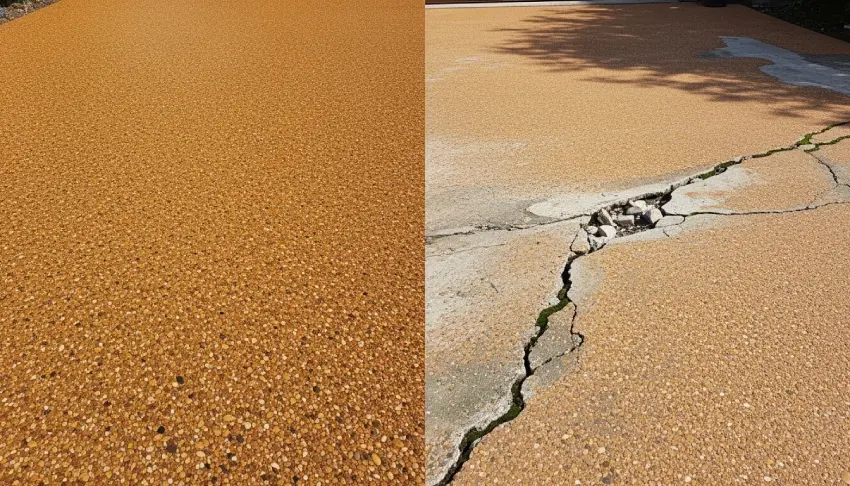 Cracked driveway poor base example