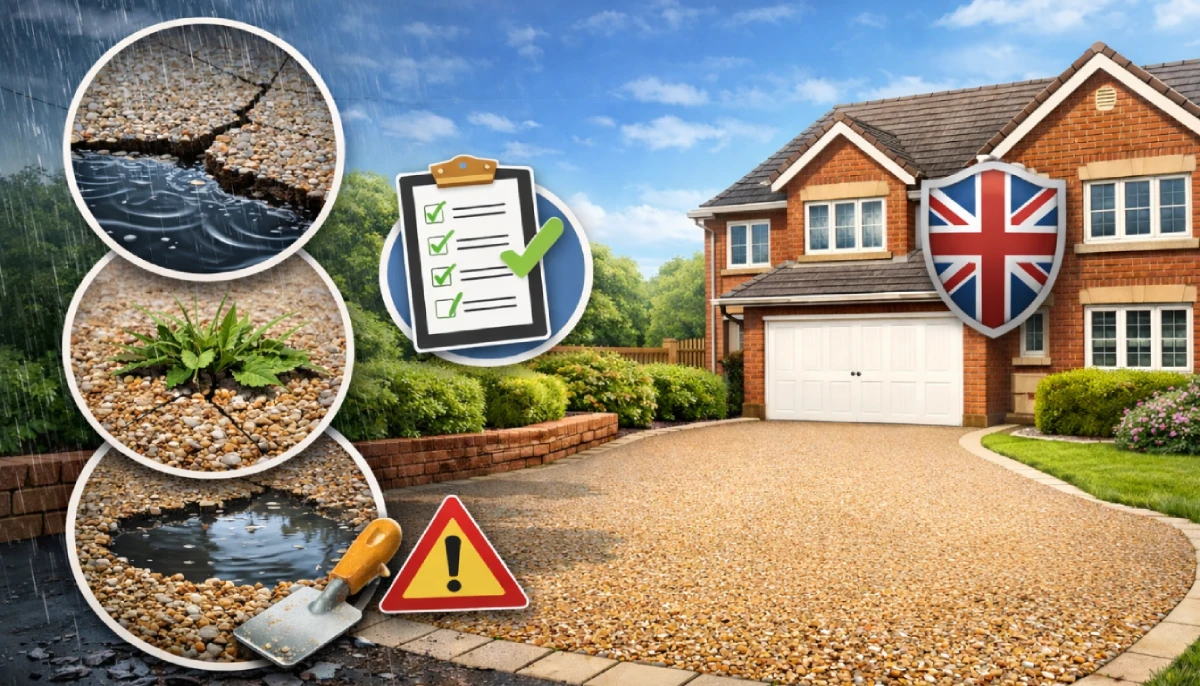 Cracked resin bound driveway surface