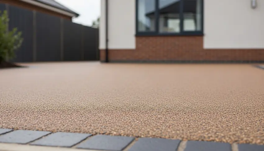 Light grey resin driveway