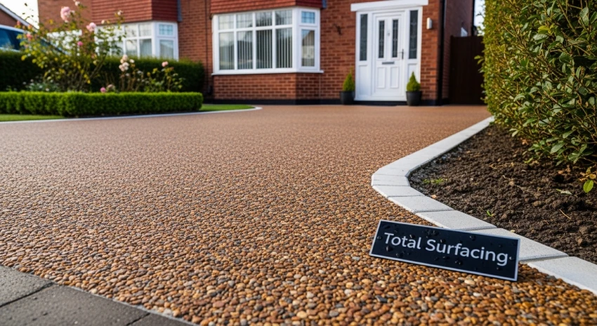 Low-maintenance driveway with aggregate