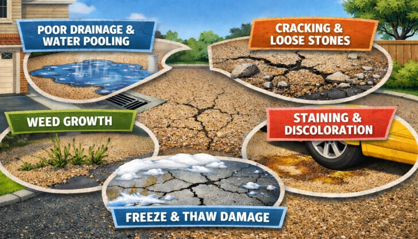 Resin driveway discolouration issue