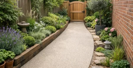 Resin driveway narrow access