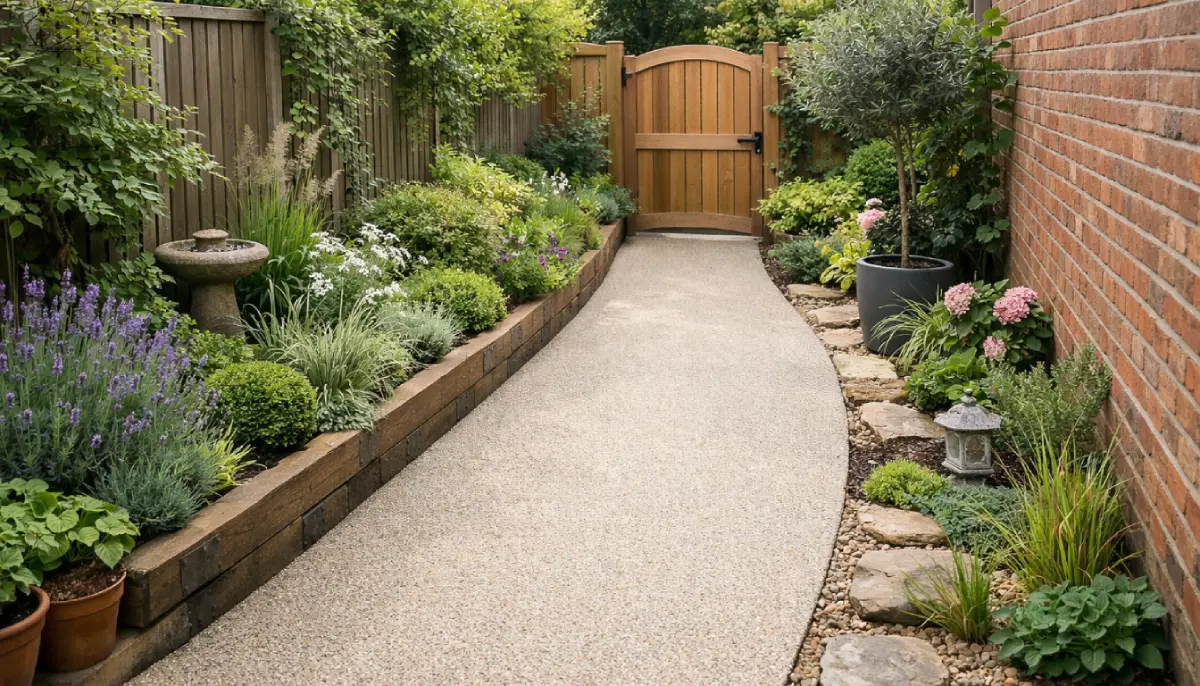 Resin driveway narrow access