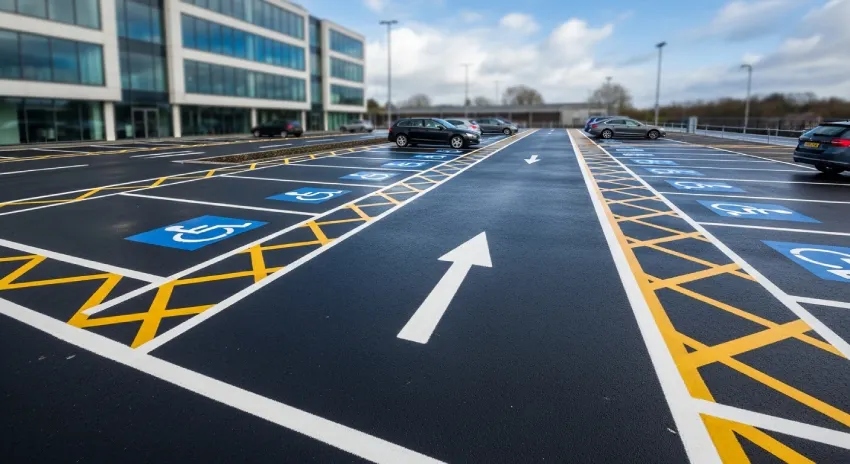 Car park line marking layout