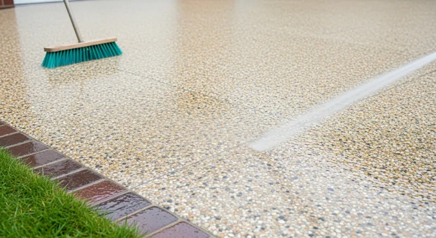 Sealing resin driveway surface