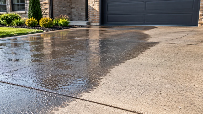 Driveway sealing after rainfall