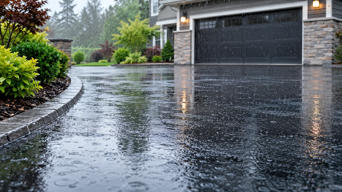 Driveway sealing in rain