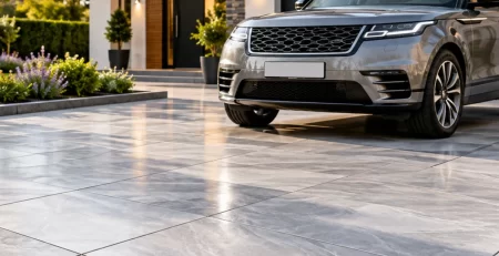 Porcelain driveway paving