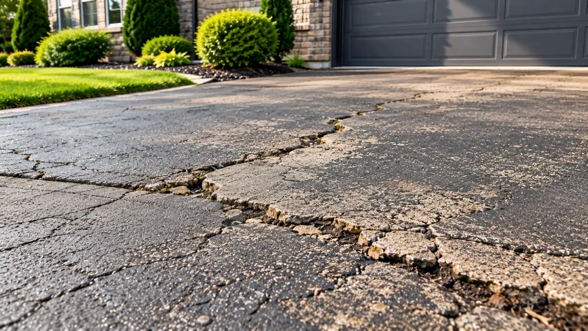 Driveway moisture inspection and surface preparation